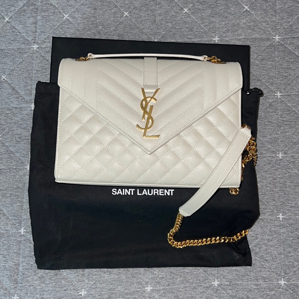 Saint Laurent envelope medium quilted leather crossbody